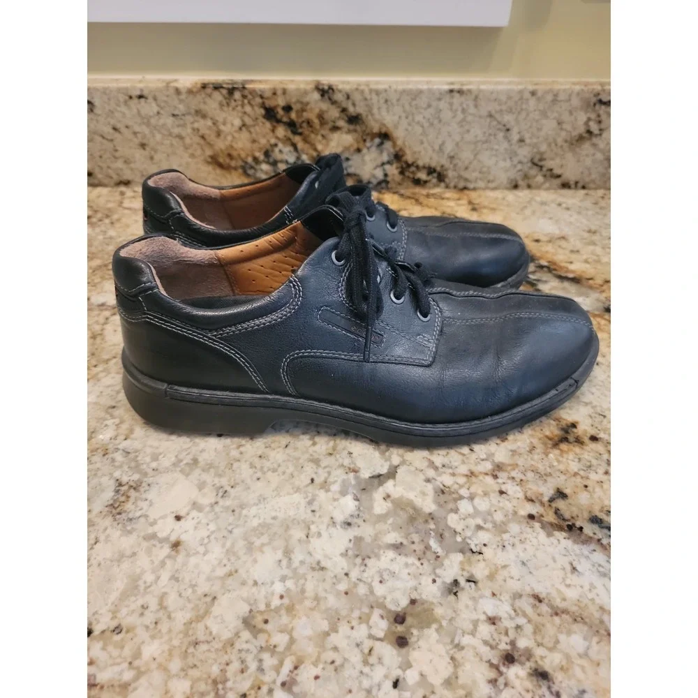 Ecco Men's Fusion Bicycle Split Toe Leather Oxfords Black Size 46 ( US 12-12.5)